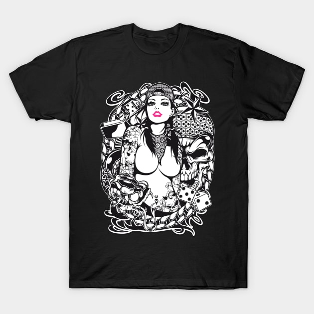 Pink Lips T-Shirt by viSionDesign